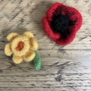 Poppy & Daffodil Brooches