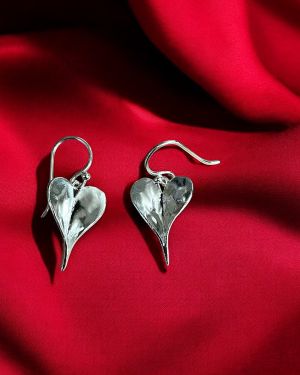 Curved Heart Earrings