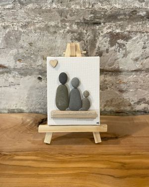 Two Adults And A Child Peble Canvas