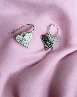 Hammered Heart Earrings