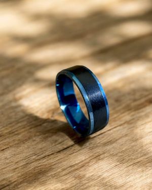 Blue and Black Ring