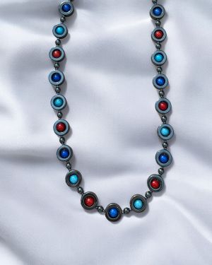 Red And Blue Hematite Necklace