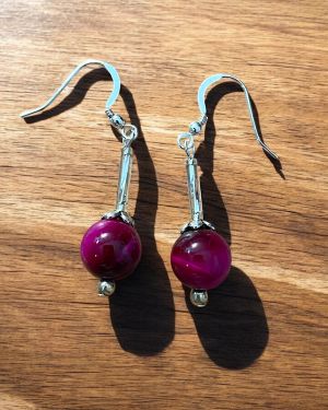 Pink Tiger’s Eye Earrings