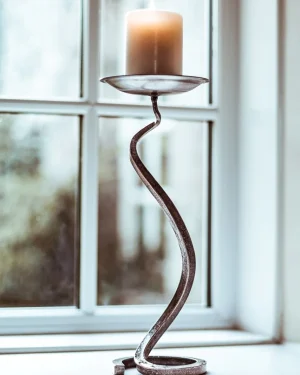 Hand Forged Bent Square Candlestick