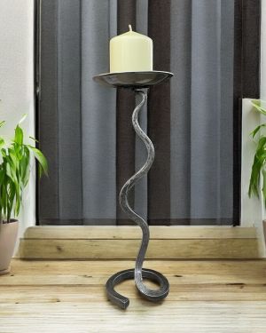 Hand Forged Single Wavy Candlestick