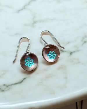 Copper Small Flower Earrings