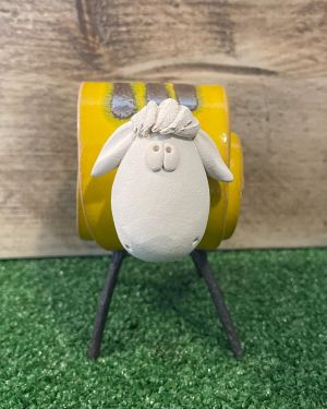 Ceramic Yellow Sheep Ornament