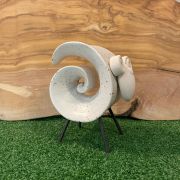 Large Ceramic White Ram Ornament