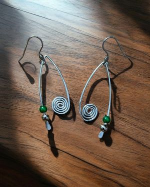 Green Swirl Earrings