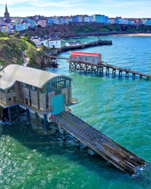 Lifeboat Station With Harbour View