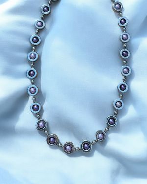 Pink And Purple Hematite Necklace