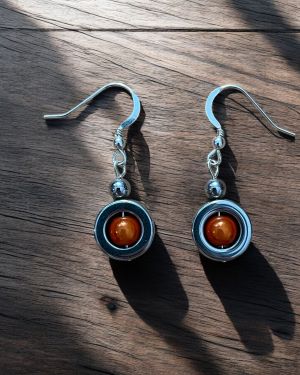 Orange Hematite Earrings