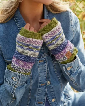 Classic Fairisle Olive Handwarmer