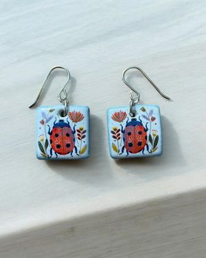 Ceramic Ladybug Earrings