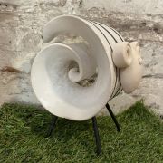 Large Ceramic White Ram Ornament