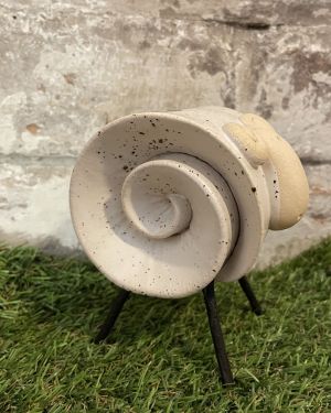 Ceramic Daisy Ram Ornament