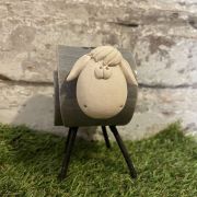 Ceramic Grey Sheep Ornament