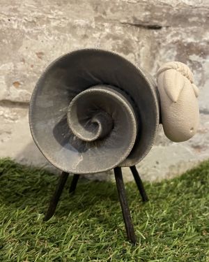 Ceramic Grey Sheep Ornament