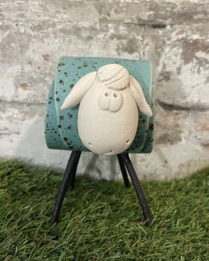 Ceramic Turquoise Sheep Ornament