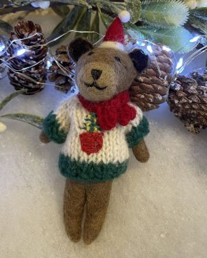 Brown Bear Christmas Decoration