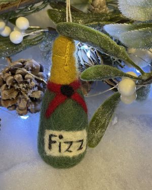 Bottle Of Fizz Christmas Decoration