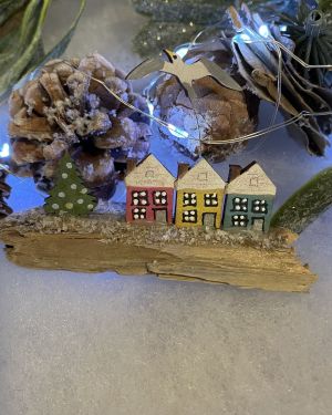 Tenby Houses With Seagull Christmas Driftwood Decoration