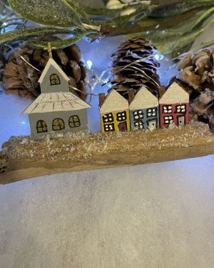 Festive Church Christmas Driftwood Decoration