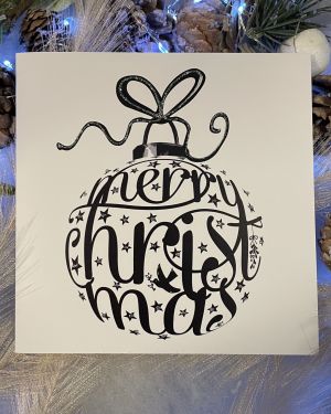 Black Bauble Christmas Card