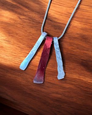 Red And Silver Icicles Necklace