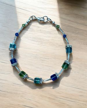 Blue And Green Crystal Bracelet