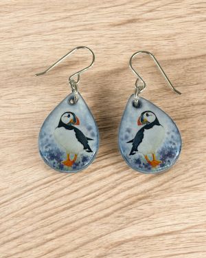 Ceramic Puffin Earrings