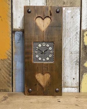 Double Heart Button Clock