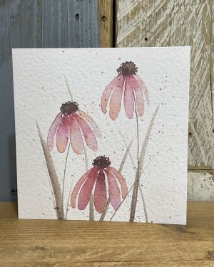 Pink Flower Watercolour Card