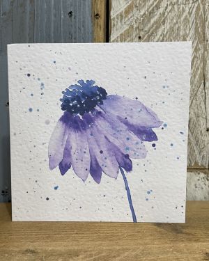 Purple Flower Watercolour Card