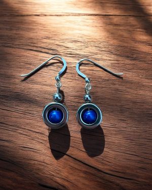 Dark Blue Hematite Earrings