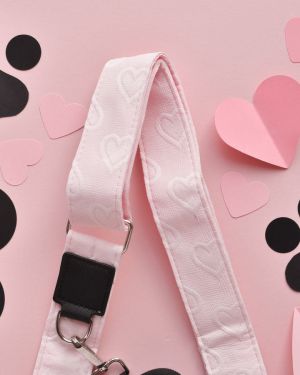 Baby Pink Heart Dog Walking Bag Strap