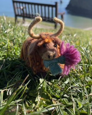 Highland Cow With Thistle Felt