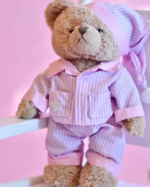 Teddy Bear In Pink Stripe Pyjamas